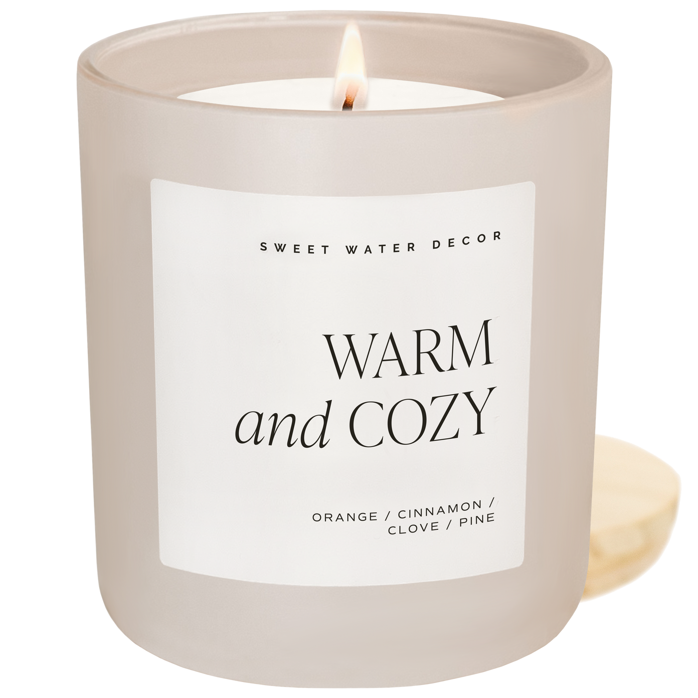 Warm and Cozy Soy Candle - Tan Matte Jar - 15 oz