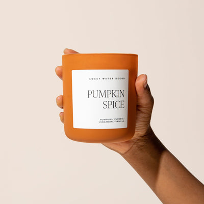 Pumpkin Spice Soy Candle - Orange Matte Jar - 15 oz - Sweet Water Decor - Candles