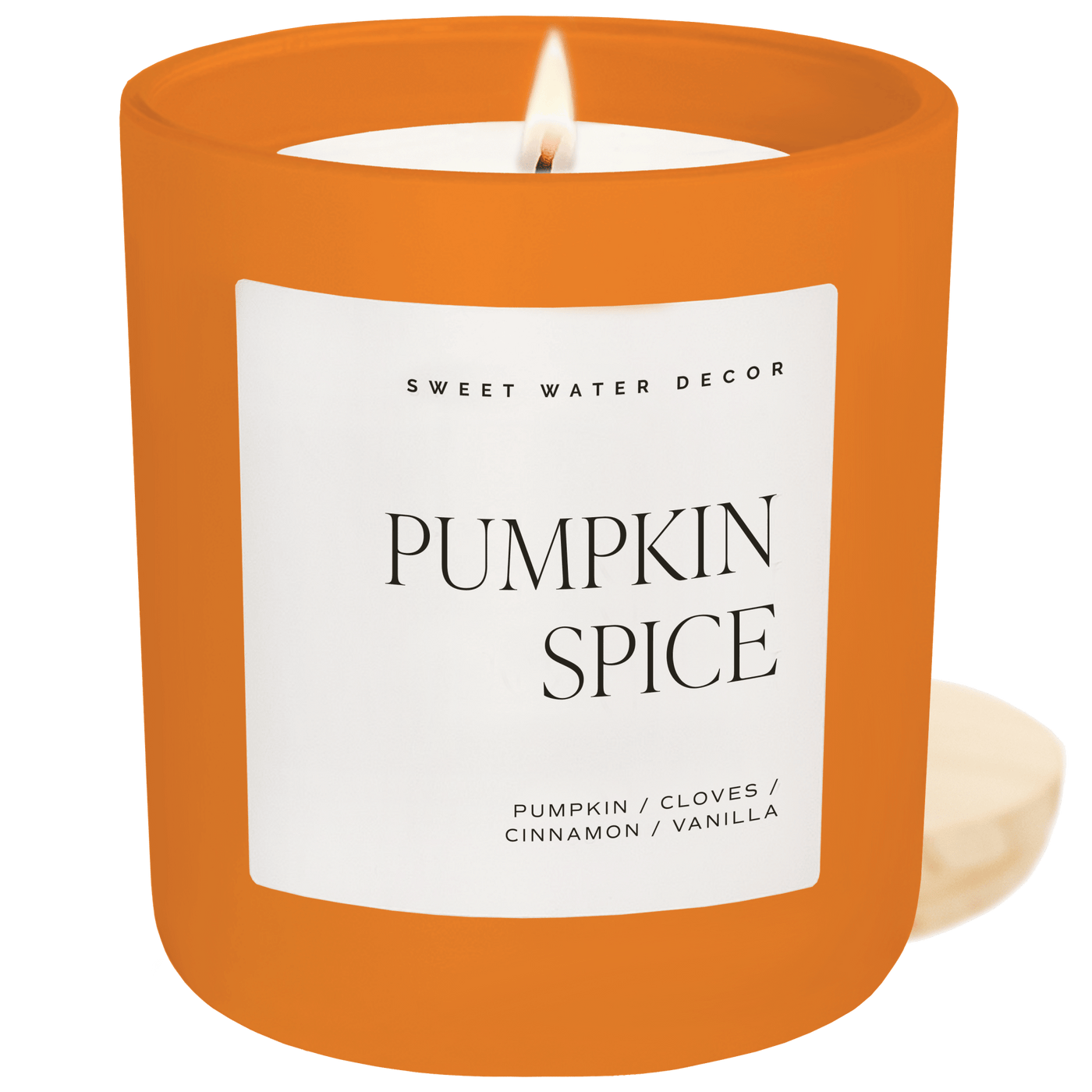 Pumpkin Spice Soy Candle - Orange Matte Jar - 15 oz - Sweet Water Decor - Candles