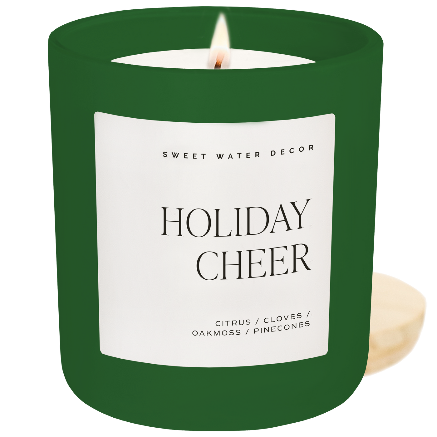 Holiday Cheer Soy Candle - Green Matte Jar - 15 oz