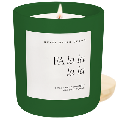 Fa La La La La Soy Candle - Green Matte Jar - 15 oz