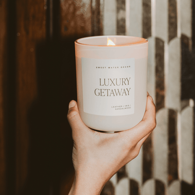 Luxury Getaway Soy Candle - Tan Matte Jar - 15 oz - Sweet Water Decor - Candles