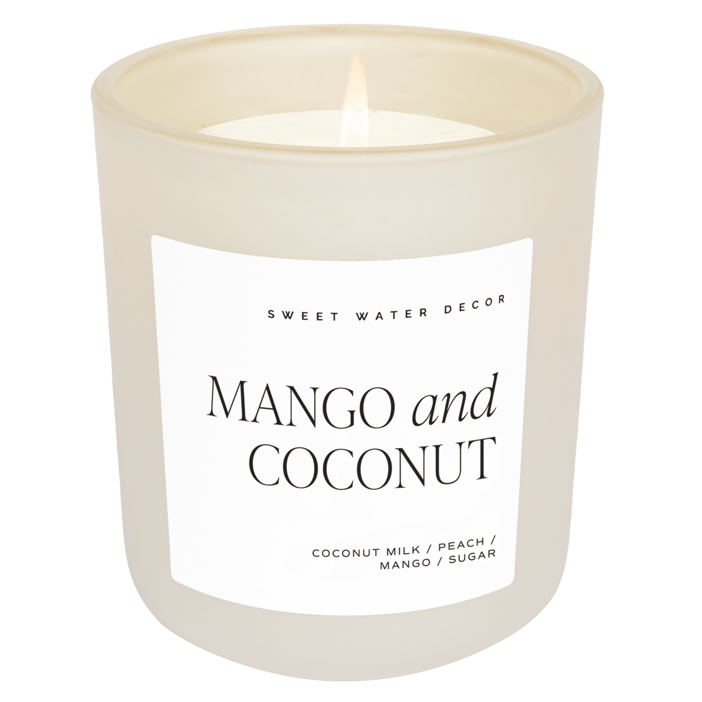 Mango and Coconut Soy Candle - Tan Matte Jar - 15 oz - Sweet Water Decor - Candles