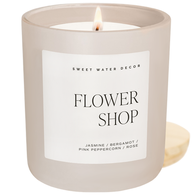 Flower Shop Soy Candle - Tan Matte Jar - 15 oz