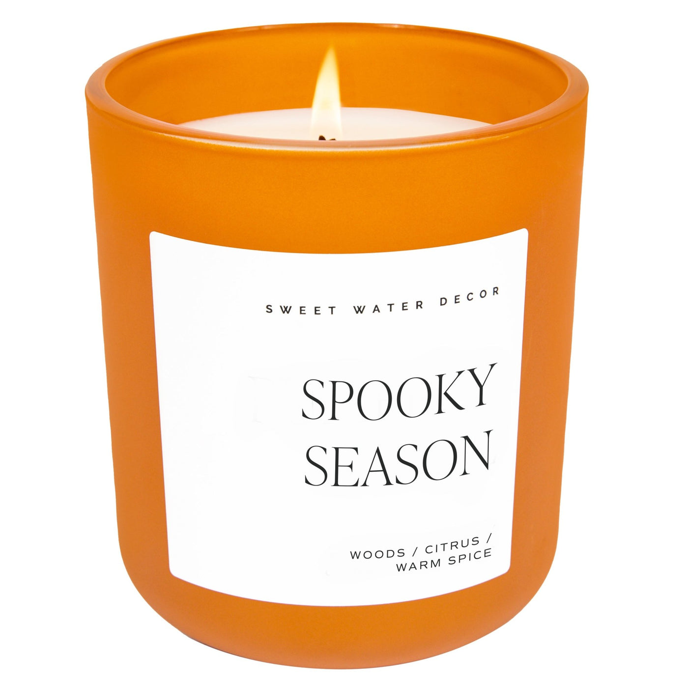 Spooky Season Soy Candle - Orange Matte Jar - 15 oz (Cozy Season) - Sweet Water Decor - Candles