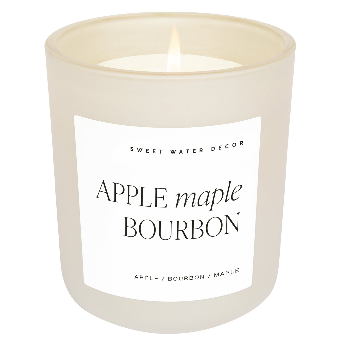 Apple Maple Bourbon Soy Candle - Tan Matte Jar - 15 oz (Sunday Brunch) - Sweet Water Decor - Candles