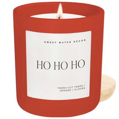 Ho Ho Ho Soy Candle - Red Matte Jar - 15 oz (Christmas) - Sweet Water Decor - Candles