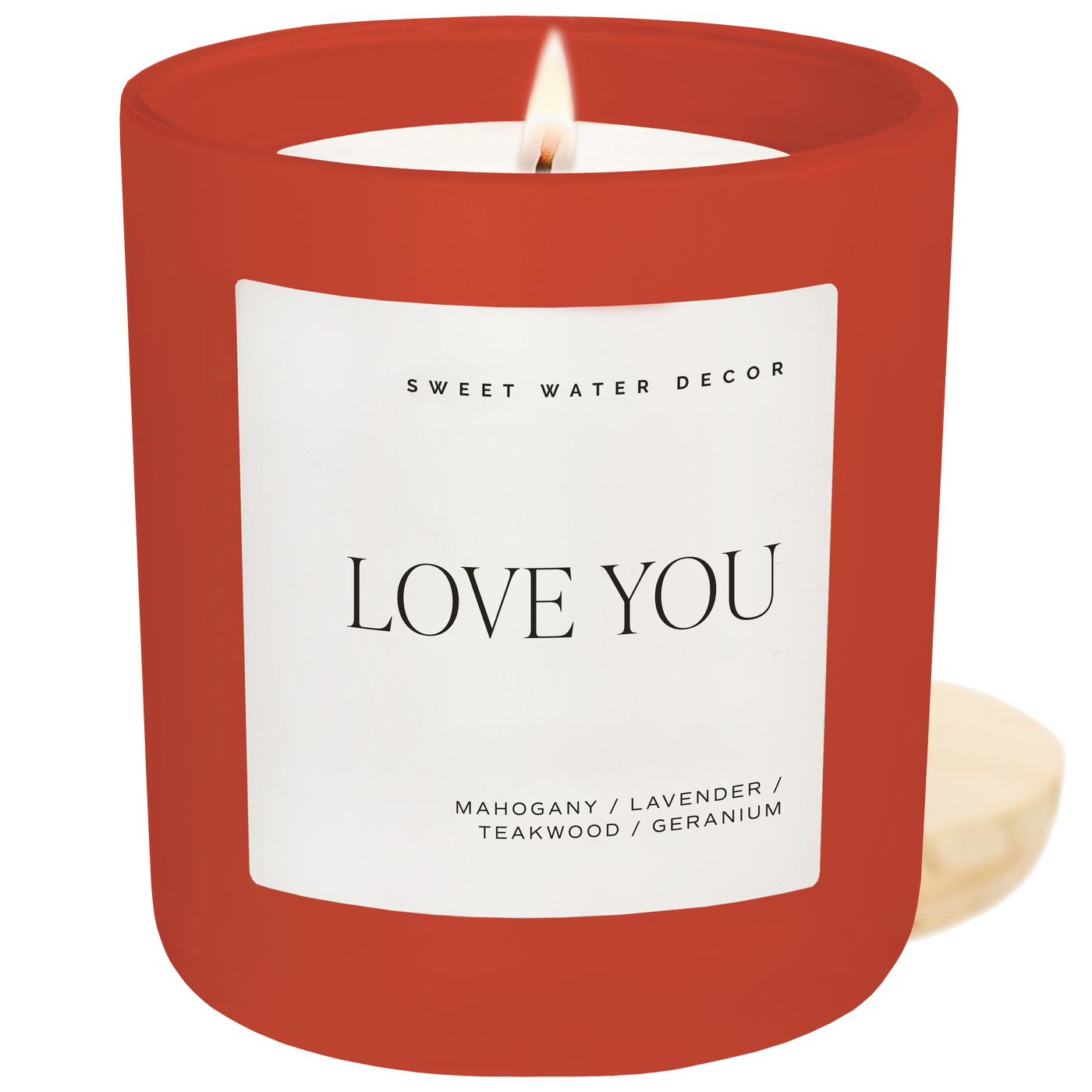 Love You Soy Candle - Red Matte Jar - 15 oz