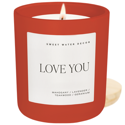 Love You Soy Candle - Red Matte Jar - 15 oz