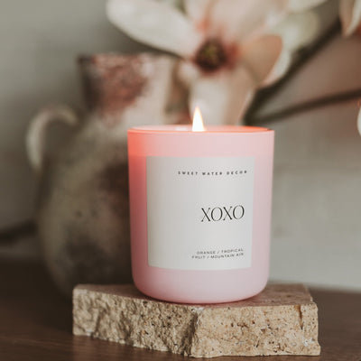 XOXO Soy Candle - Pink Matte Jar - 15 oz (Island Air) - Sweet Water Decor - Candles