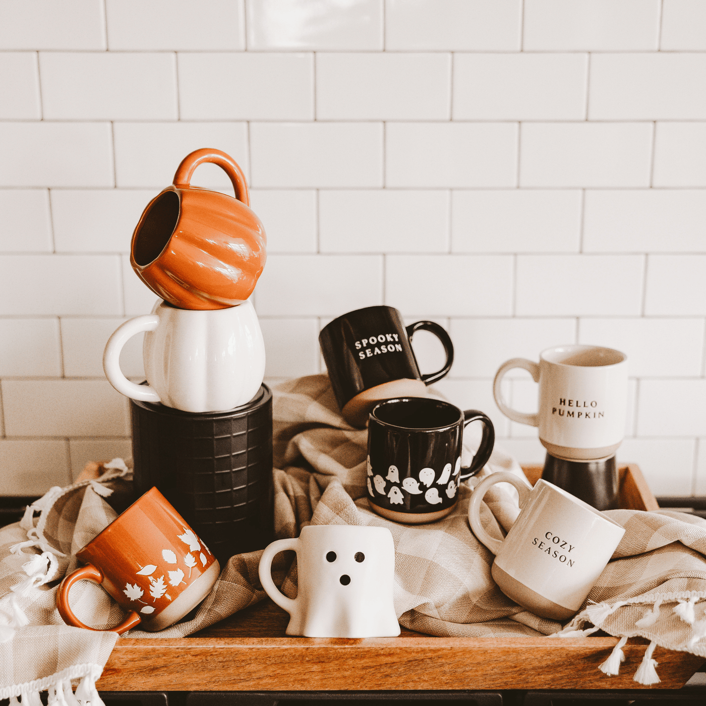 Spooky Season 14oz. Black Stoneware Coffee Mug - Sweet Water Decor - Coffee Mugs