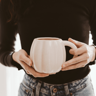 Cream Pumpkin 15oz. Figurine Coffee Mug - Sweet Water Decor - Coffee Mugs