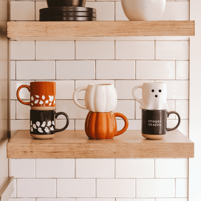 Spooky Season 14oz. Black Stoneware Coffee Mug - Sweet Water Decor - Coffee Mugs