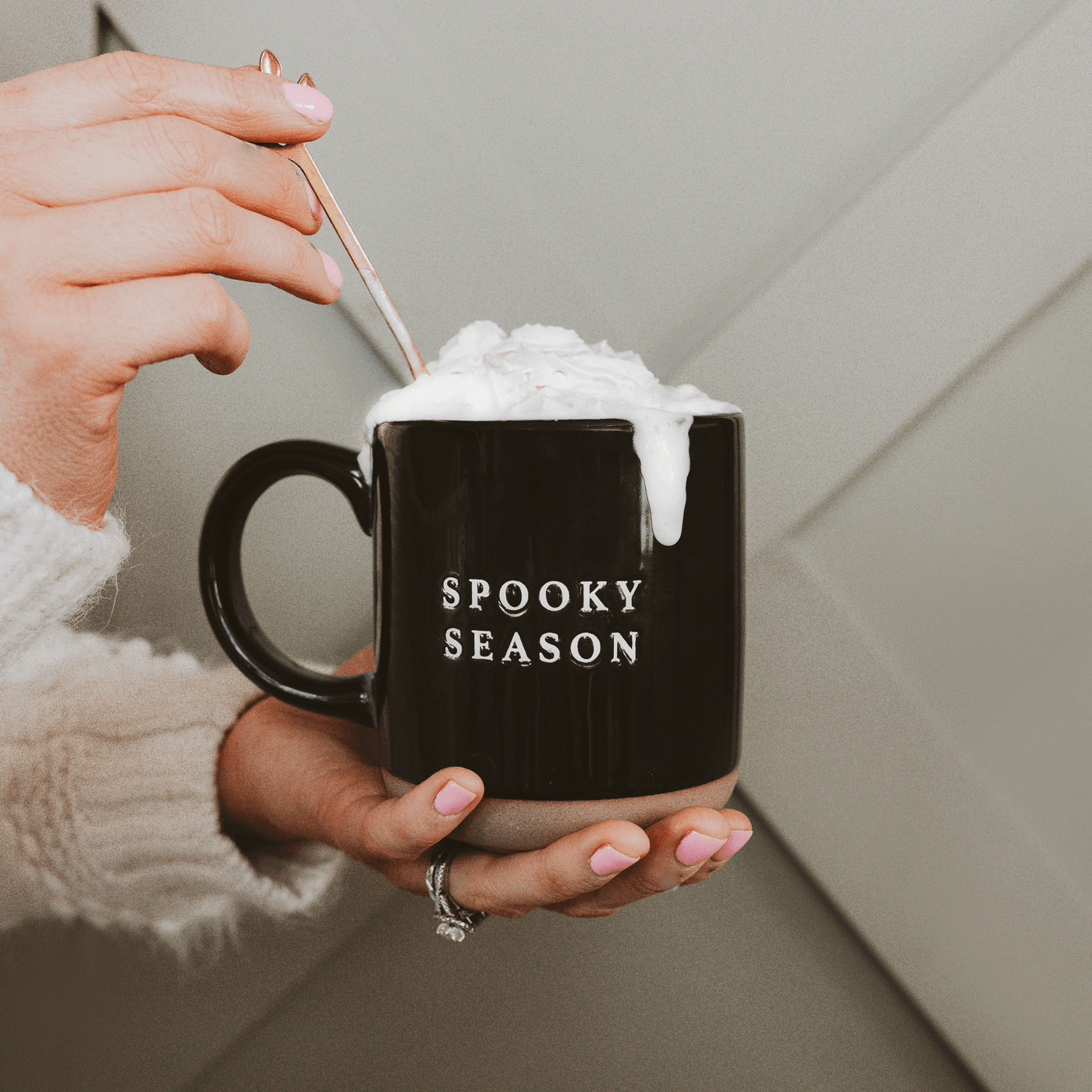 Spooky Season 14oz. Black Stoneware Coffee Mug - Sweet Water Decor - Coffee Mugs