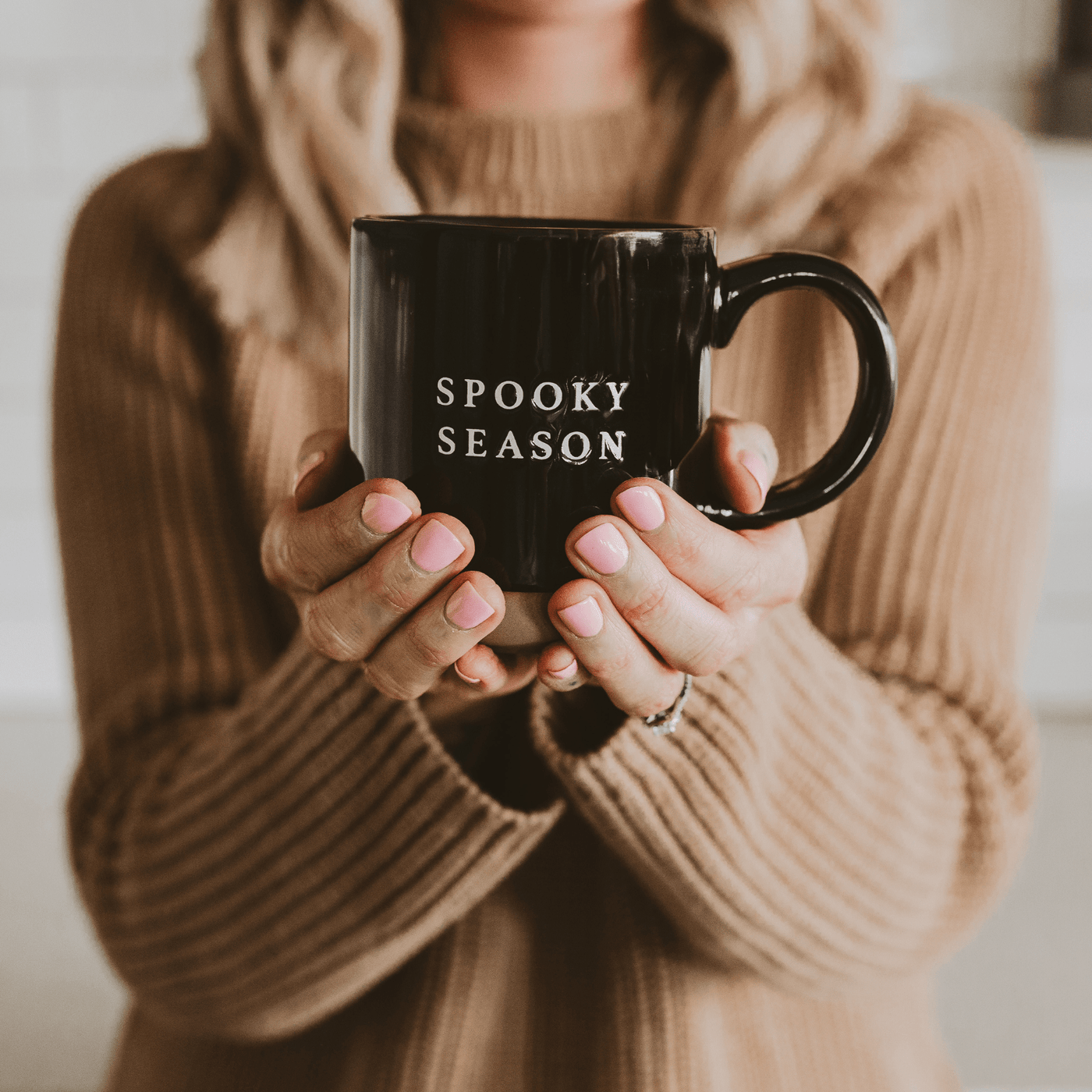 Spooky Season 14oz. Black Stoneware Coffee Mug - Sweet Water Decor - Coffee Mugs