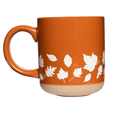 Fall Leaves 14oz. Orange Stoneware Coffee Mug - Sweet Water Decor - Coffee Mugs