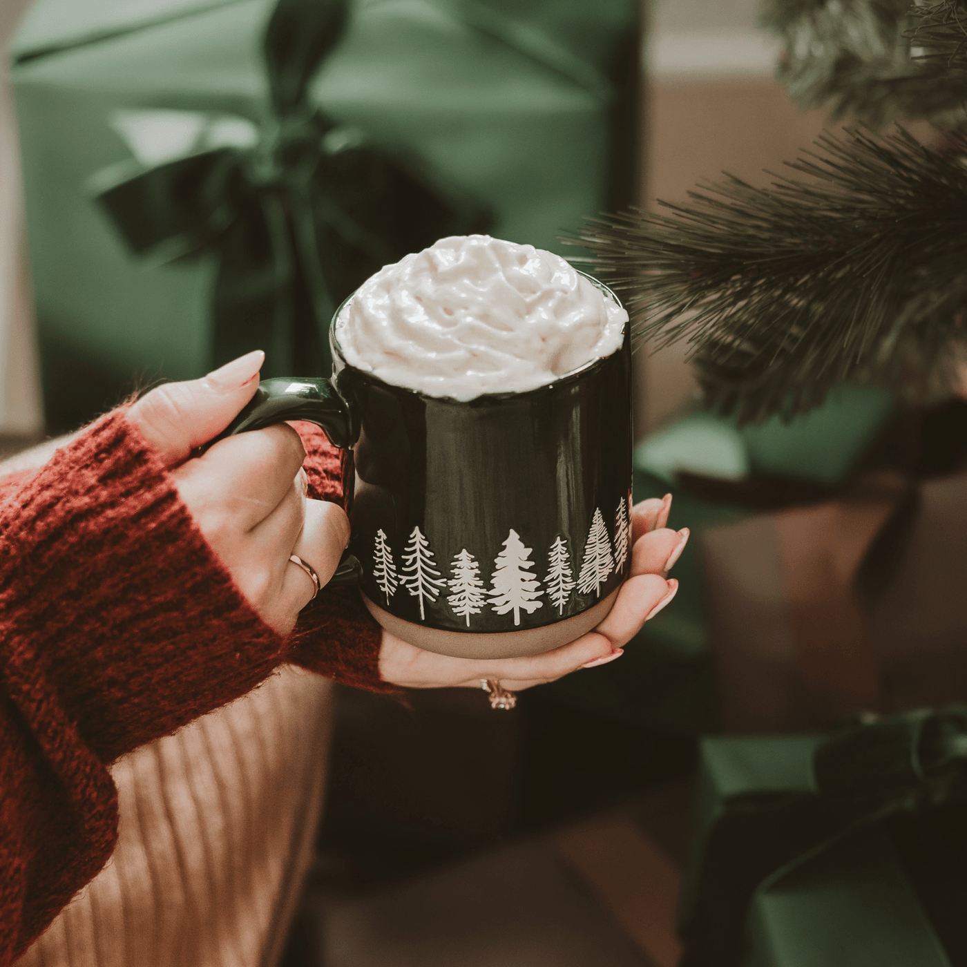 Pine Trees 14oz. Stoneware Coffee Mug - Sweet Water Decor - Coffee Mugs