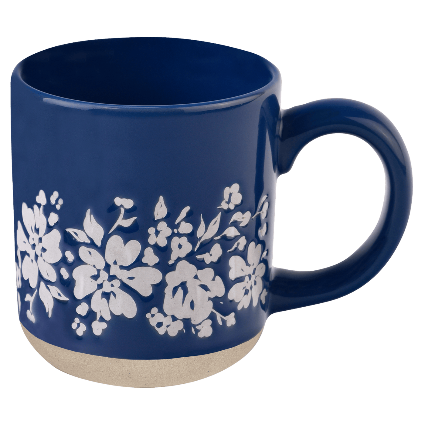 Blue Floral 14oz. Stoneware Coffee Mug