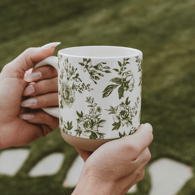 Green Delft 14oz. Stoneware Coffee Mug - Sweet Water Decor - Coffee Mugs