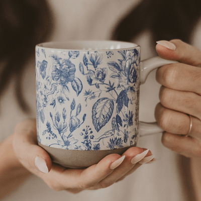 Blue Delft 14oz. Stoneware Coffee Mug - Sweet Water Decor - Coffee Mugs