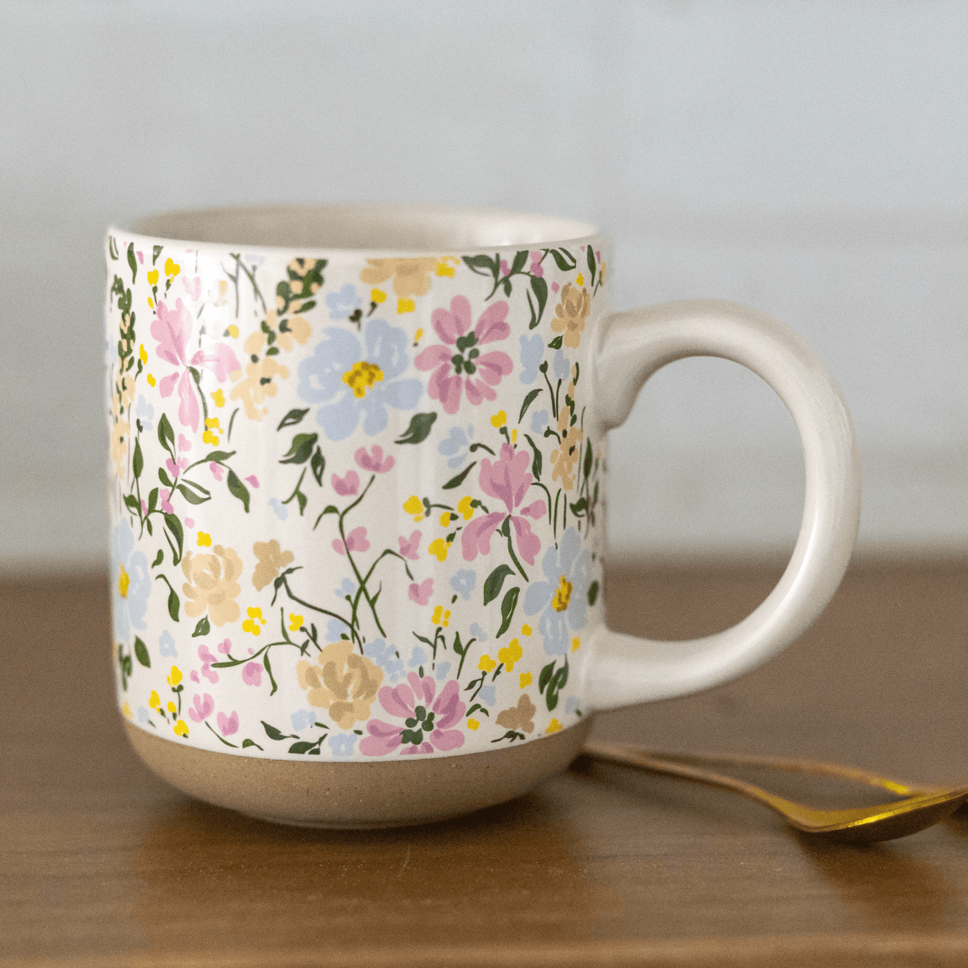 Floral 14oz. Stoneware Coffee Mug