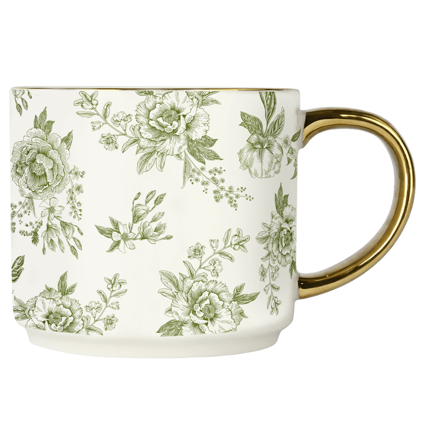 Green Delft 17oz. Coffee Mug - Sweet Water Decor - Coffee Mugs