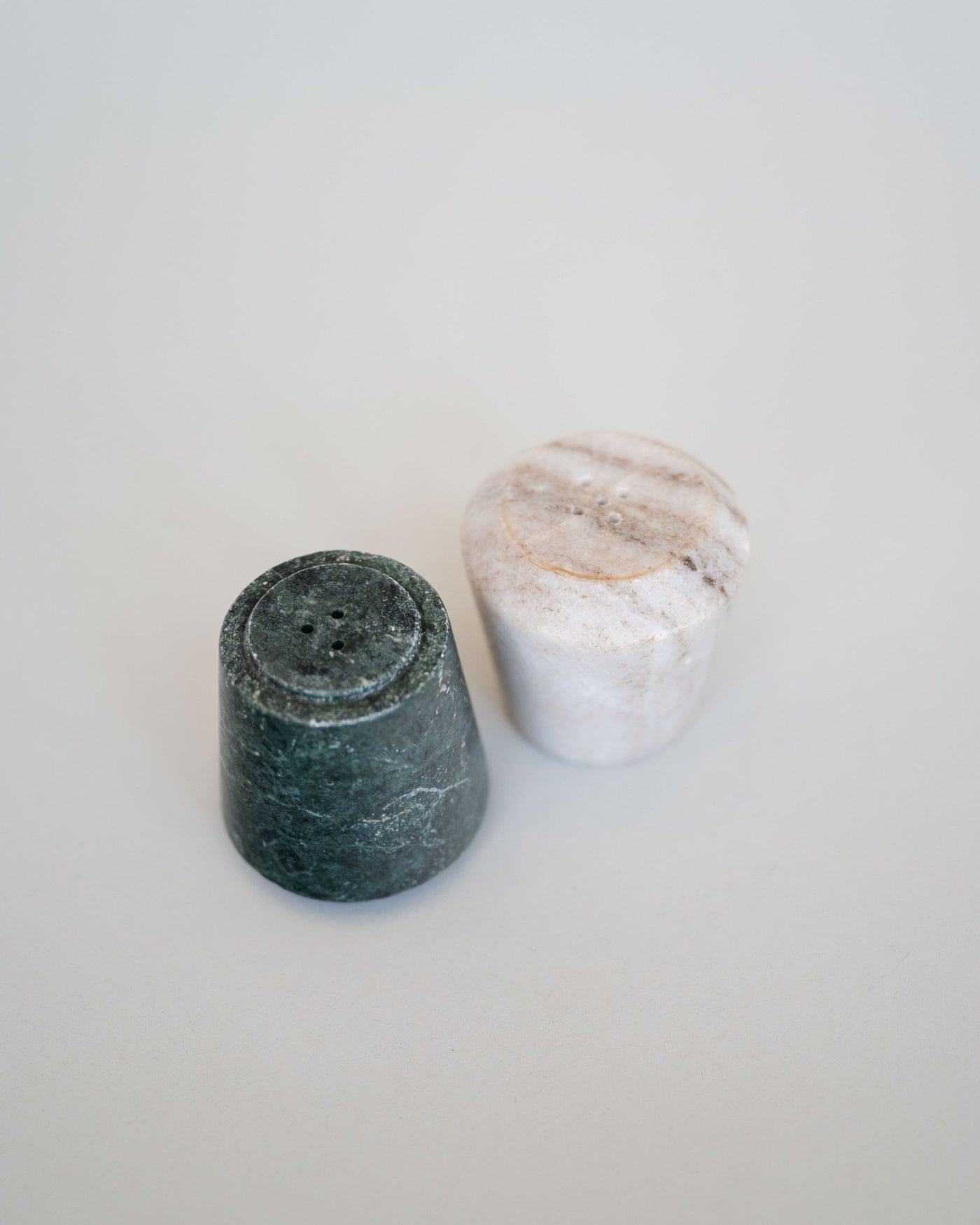 Stacking Marble Salt + Pepper Shaker set - Sweet Water Decor - salt and pepper shaker