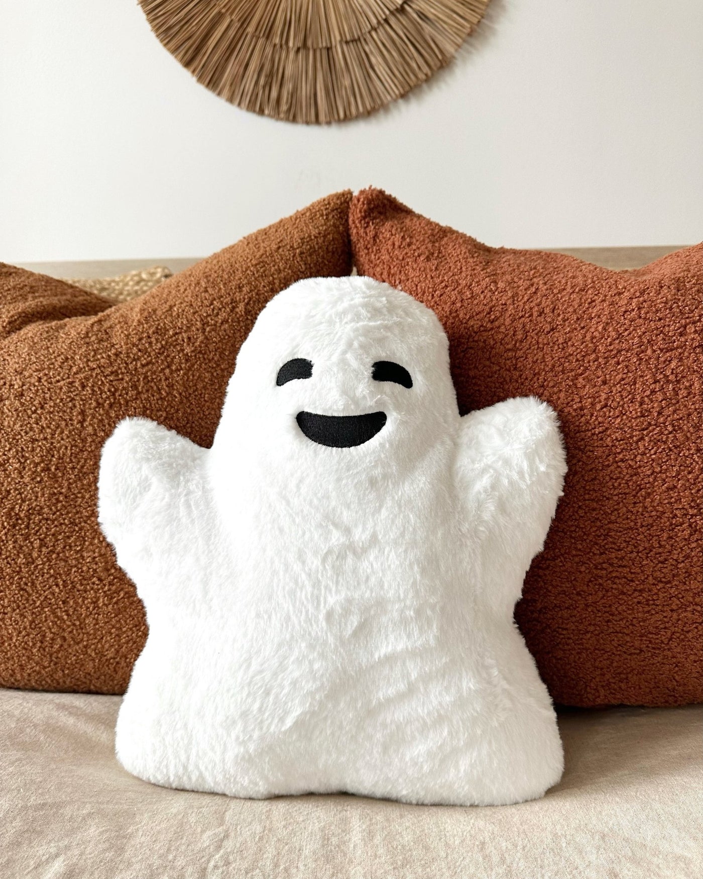 Faux Fur Ghost Pillow PREORDER - Sweet Water Decor - ghost pillow