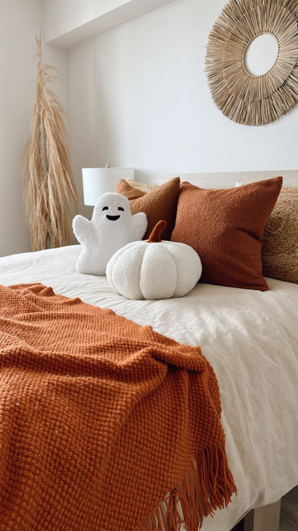 Faux Fur Ghost Pillow PREORDER - Sweet Water Decor - ghost pillow