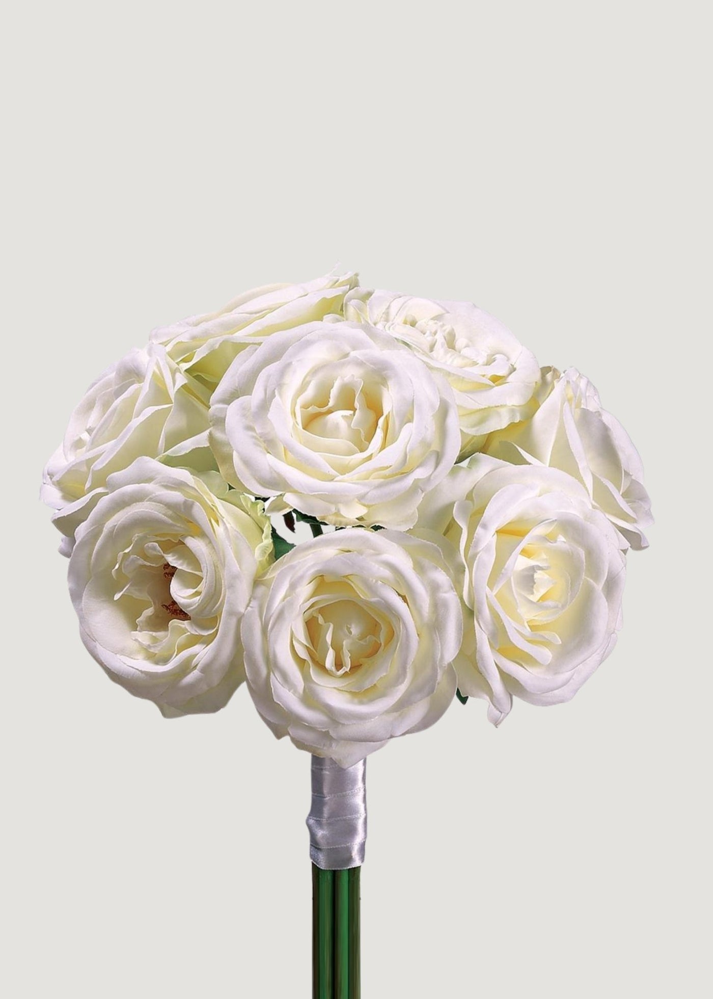 Cream Artificial Rose Flower Bouquet - 11" - Sweet Water Decor - Faux Plant