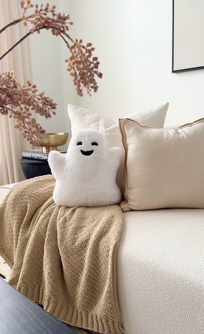 Faux Fur Ghost Pillow PREORDER - Sweet Water Decor - ghost pillow