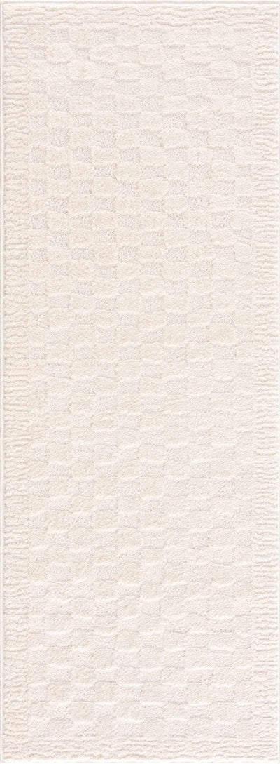 Leryn Ivory Checkered Area Rug - Sweet Water Decor - Rugs