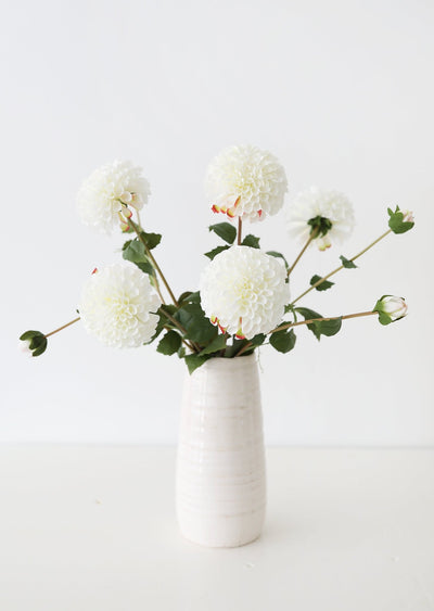 Blooming Fake Dahlia in White - 31" - Sweet Water Decor - Faux Plant