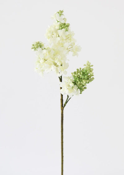 Fake Flowers Lilacs in Cream - 25" - Sweet Water Decor - Faux Plant