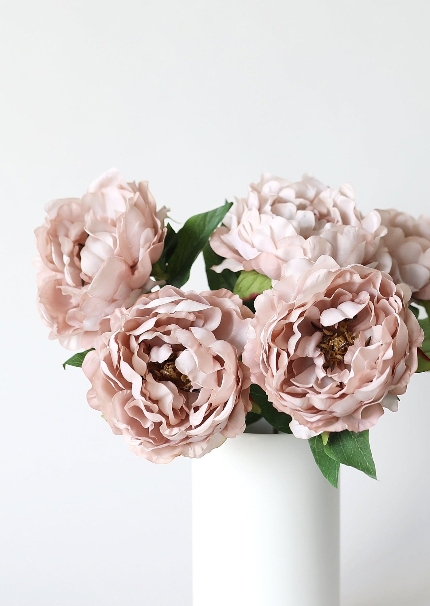 Artificial Peony Flower in Taupe Mauve - 18.5" - Sweet Water Decor - Faux Plant