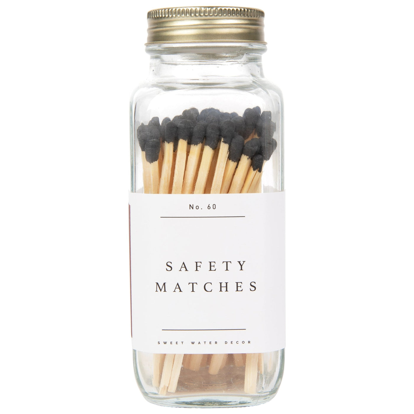 Black Tip Safety Matches - 60 Count, 3.75" - Sweet Water Decor - Matches