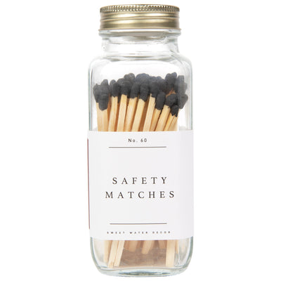 Black Tip Safety Matches - 60 Count, 3.75" - Sweet Water Decor - Matches