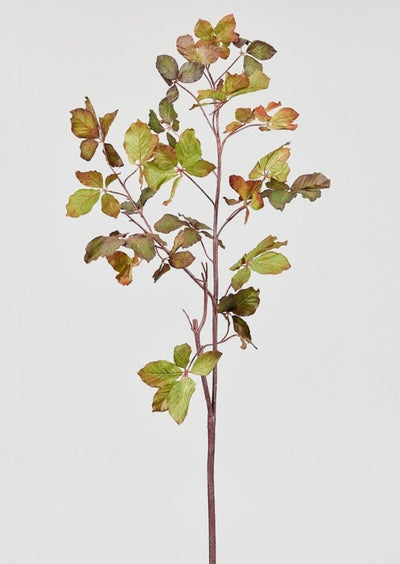 Tall Burgundy Green Faux Chestnut Leaf Branch - 47" - Sweet Water Decor - Faux Plant