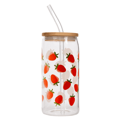 Strawberry Can Glass - 17 oz - Sweet Water Decor - Can Glass