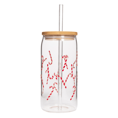 Candy Cane Can Glass - 17 oz - Sweet Water Decor - Can Glass