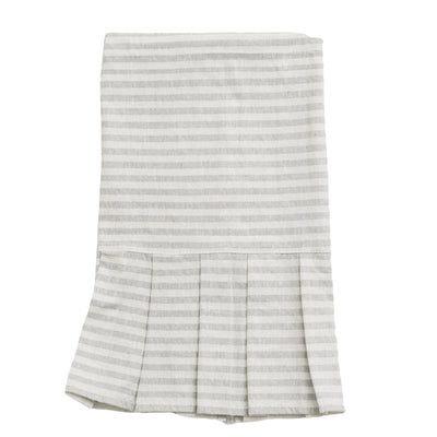 Grey Striped Tea Towel with Ruffle