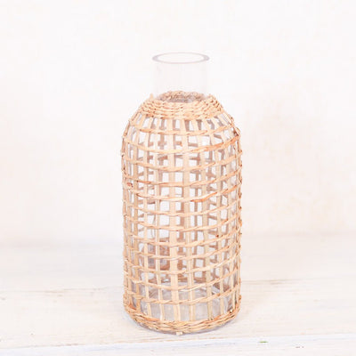 Jaxon Rattan Covered Glass Carafe - Sweet Water Decor - Vases