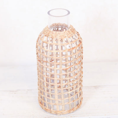 Jaxon Rattan Covered Glass Carafe - Sweet Water Decor - Vases