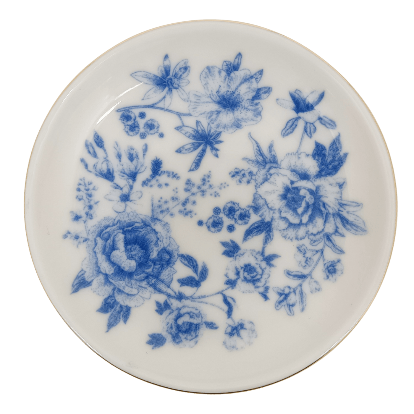 Blue Delft Gold Heart Jewelry Dish