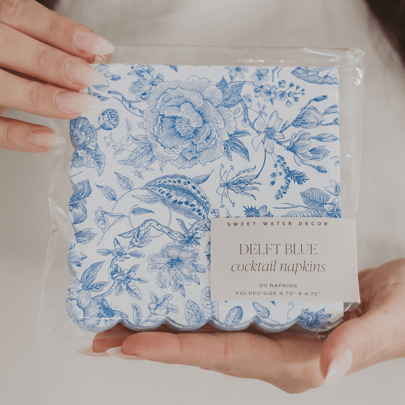 Blue Delft Cocktail Napkins - Sweet Water Decor - cocktail napkins