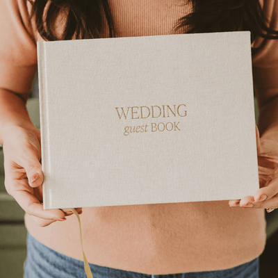 Tan Wedding Guestbook - Sweet Water Decor - Guestbook