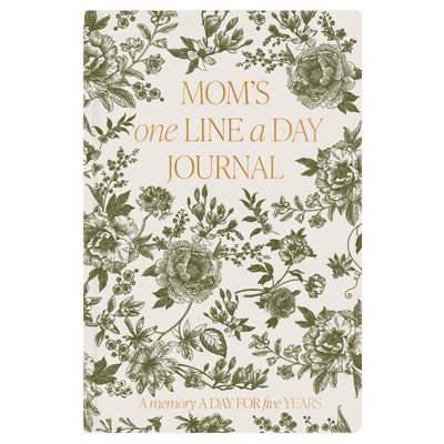 Mom's One Line A Day Green Delft Leather Journal