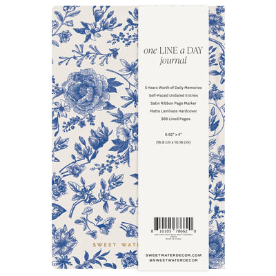 Blue Delft One Line A Day Memory Journal - Sweet Water Decor - Notebooks