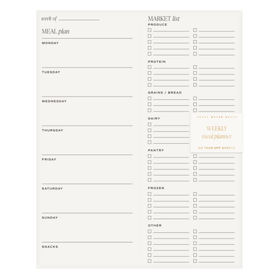 Weekly Meal Planner Notepad