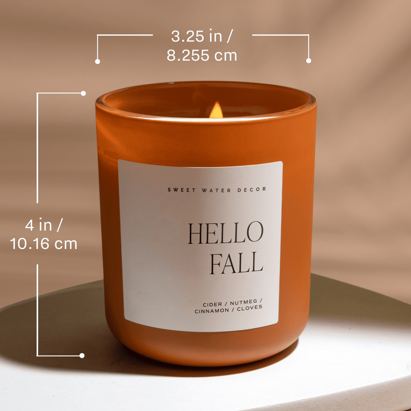 Pumpkin Pie Soy Candle - Orange Matte Jar - 15 oz (Hello Pumpkin) - Sweet Water Decor - Candles